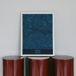 Black and Blue Minimalistisch London City Poster