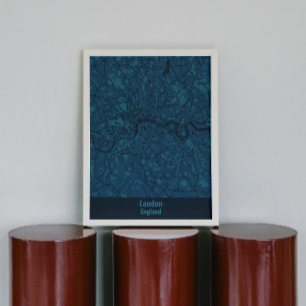Black and Blue Minimalistisch London City Poster