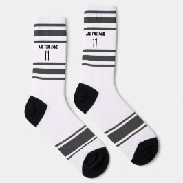 Black and blue & orange - Name Number Socks Socken