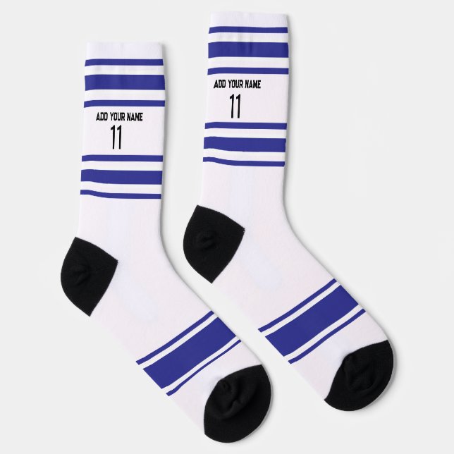 Black and blue & orange - Name Number Socks Socken (Rechts)