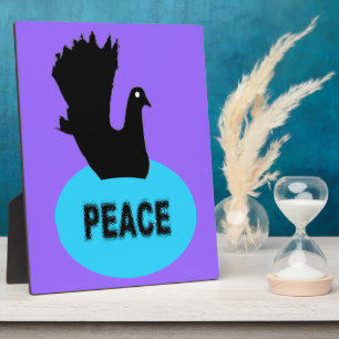 Black and Blue Peace Dove Plaque Fotoplatte