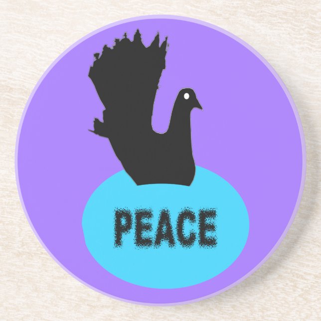 Black and Blue Peace Dove Untersetzer (Vorne)