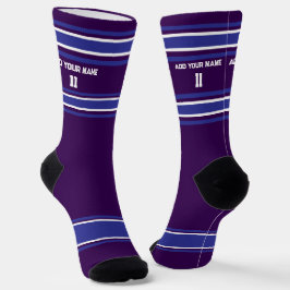 Black and Blue Sport Jersey - Name Number Socks Socken