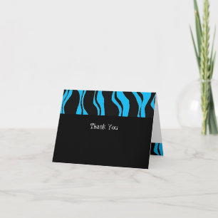 Black and Blue Zebra Stripe Vielen Dank Dankeskarte