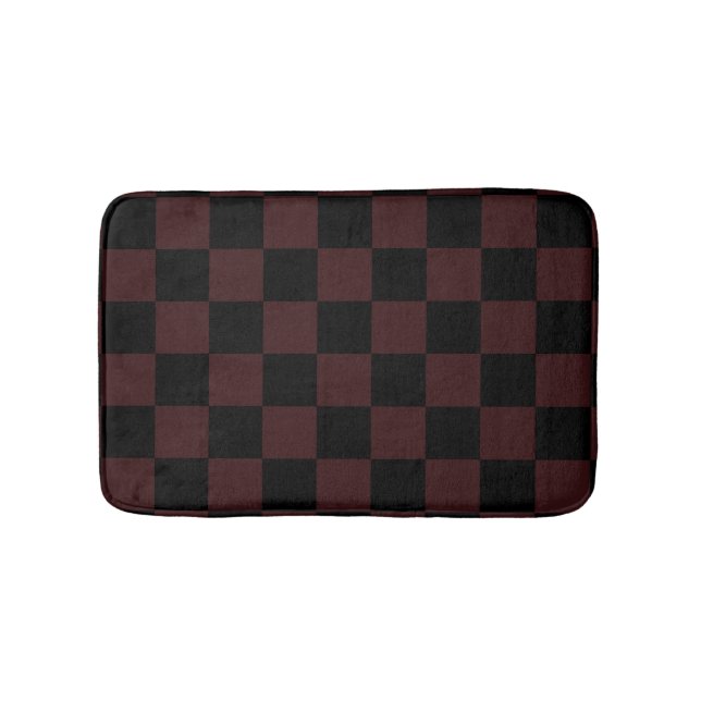 Black and Brown Checkered Bath Mat Badematte (Vorderseite)