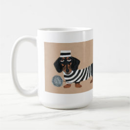 Black and Brown Dachshund Treat Thief Jailbird Kaffeetasse