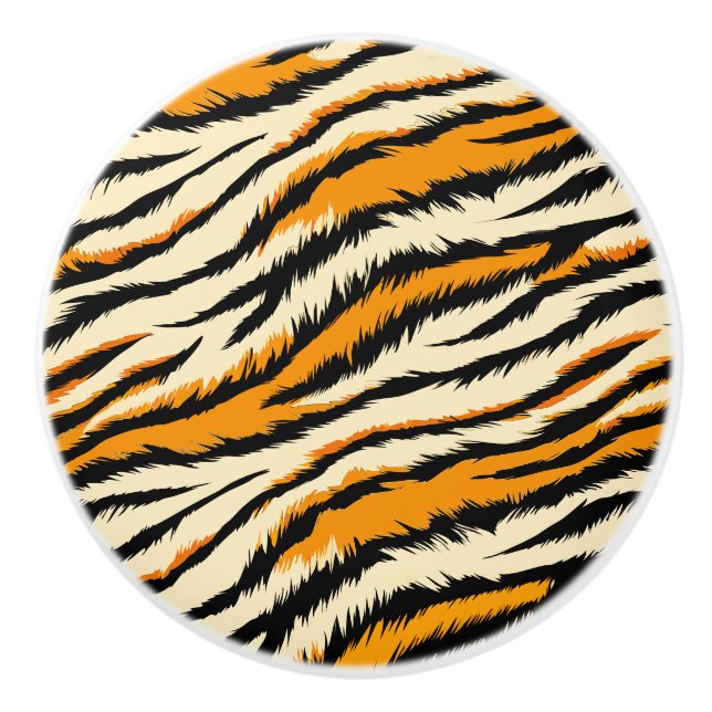 Black and Brown Tiger Stripes Pattern  Keramikknauf (Vorderseite)
