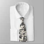 Black and Cream French Toile Neck Tie Krawatte<br><div class="desc">Stilvolle Trauzeugen Krawatte in einem schwarz-Elfenbeincreme-Vintagen französischen Toile-Muster gemacht. Anpassen,  um ein großes Monogramm oder einen beliebigen gewollt Text hinzuzufügen.</div>