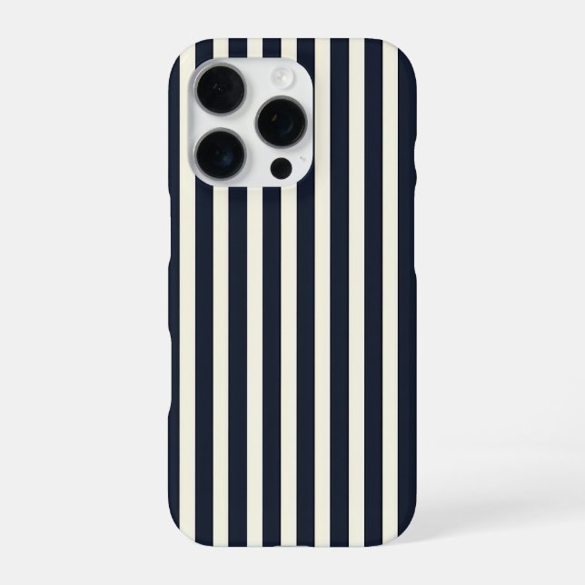 Black and Cream Striped Phone Case iPhone 16 Pro Hülle (Rückseite)