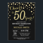 Black and Gold 50. Geburtstag Diamant Einladung<br><div class="desc">50. Geburtstag Einladung mit Black und Gold Glitzer Diamond Hintergrund. Gold Confetti. Erwachsener Geburtstag. Männer oder Frauen zum Geburtstag. Für weitere Anpassungen klicken Sie bitte auf die Schaltfläche "Anpassen" und verwenden Sie unser Designwerkzeug,  um diese Vorlage zu ändern.</div>