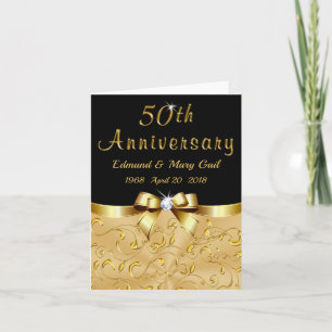 Black and Gold 50 Jahre Jubiläum Dankeschön Karten