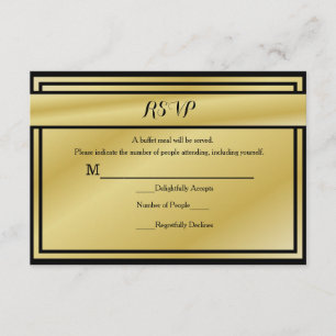Black and Gold 50 Jahre UAWG zum Buffet RSVP Karte