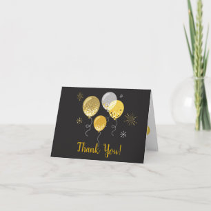 Black and Gold 50th Anniversary Carte de remerciem