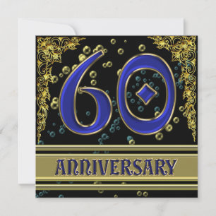 Black and Gold 60 Jahre Party Einladung