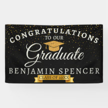 Black and Gold Abschluss Celebration Banner