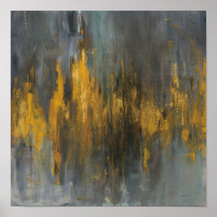 Black and Gold Abstract Print Danhui Nai   Poster