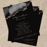 Black and Gold Agate Flyer<br><div class="desc">eleganter Schönheitssalon Flyer</div>