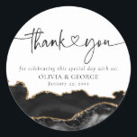 Black and Gold Agate Wedding Danke Stickers<br><div class="desc">Black and Gold Agate Wedding Danke Stickers</div>