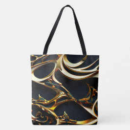 Black and Gold Arabesque Tote Bag Tasche