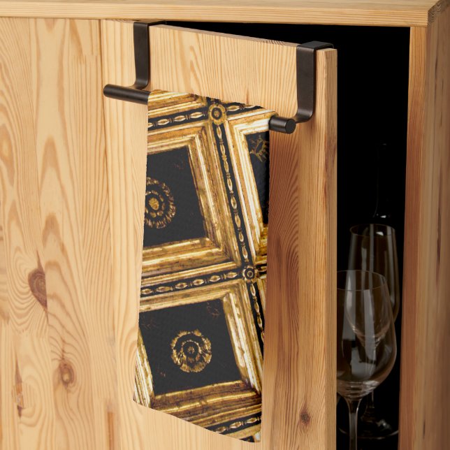 Black and Gold Architektur Geschirrtuch (Drittel gefaltet)