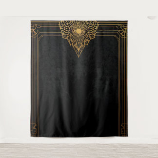 Black and Gold Art Deco Backdrop Wandteppich