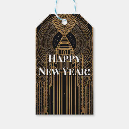 Black and Gold Art Deco  Geschenkanhänger