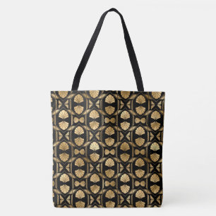 Black and Gold Art Deco Große Schulter Tasche