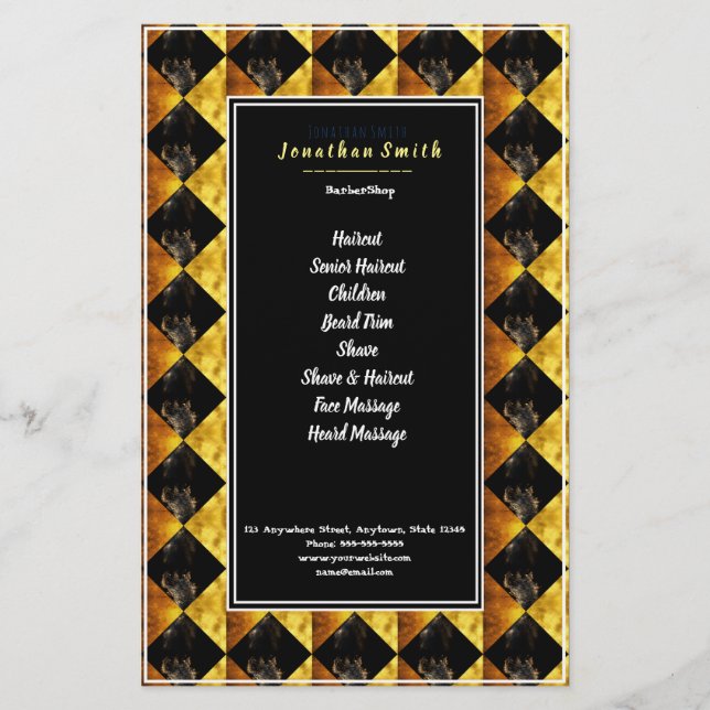 Black and Gold Art Deco Rhombus Flyer (Vorne)