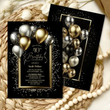 Black and Gold Balloons 40. Geburtstag Party