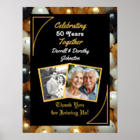 Black and Gold Balloons 50 Jahre