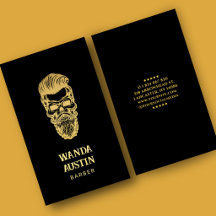 Black and Gold Barber Skull Barbershop