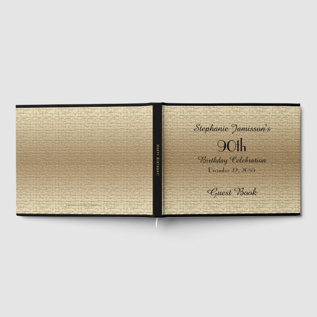 Black and Gold Birthday Party Memory/Guest Book Gästebuch (Voll)