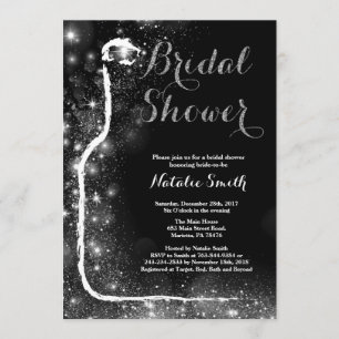 Black and Gold Bridal Dusche Einladung Wein