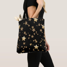Black and Gold Celestial Stars und Polka Dots
