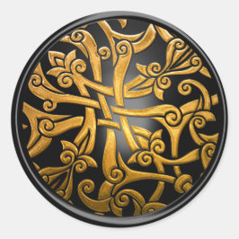 Black and Gold Celtic Damask Umschlag Aufkleber