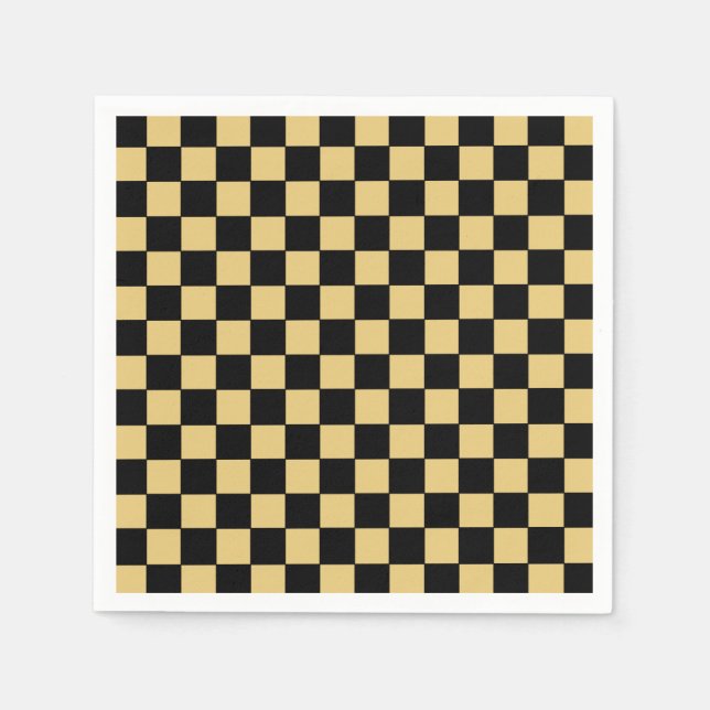 Black and Gold Checkered Serviette (Vorderseite)