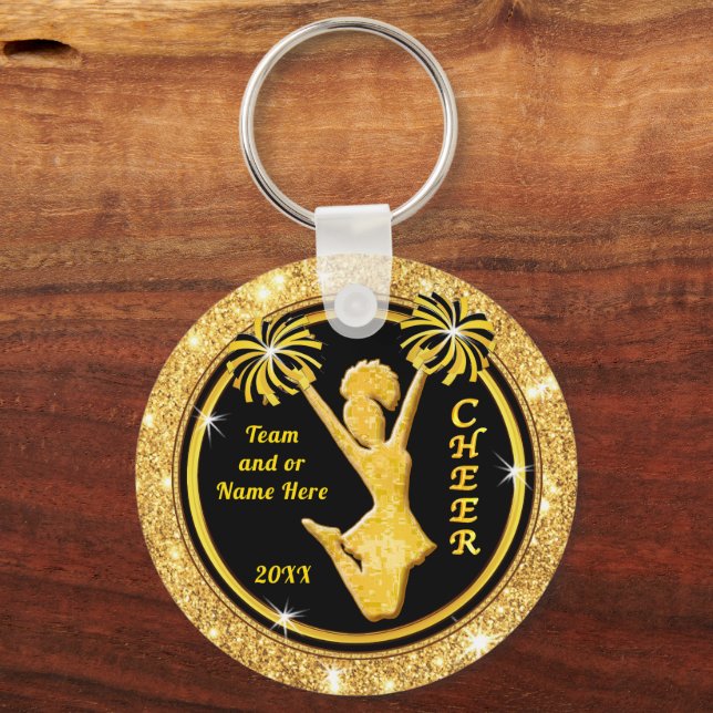 Black and Gold, Cheerleader Teamgeschenke, Cheer Schlüsselanhänger (Vorderseite)