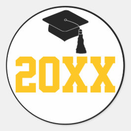 Black and Gold Class of 2024 Graduation Party Runder Aufkleber