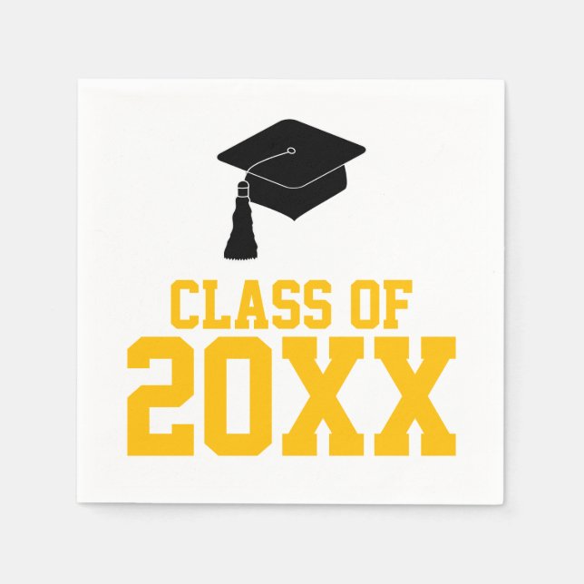 Black and Gold Class of 2024 Graduation Party Serviette (Vorderseite)