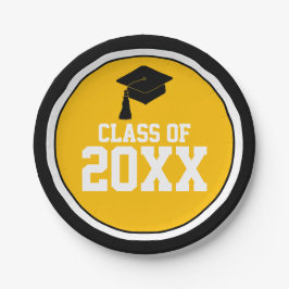 Black and Gold Class Year Graduation Party Pappteller