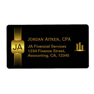 Black and Gold Coins CPA Accountant Große Labels