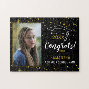 Black And Gold Congrats Graduate Photo Graduation