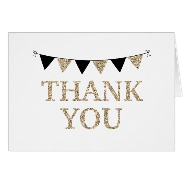 Black and Gold Dankeschön Card (Vorderseite (Horizontal))