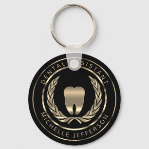 Black and Gold Dental Assistant Schlüsselanhänger