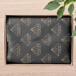 Black and Gold Diamond Elegante Hochzeitsfeier Ver Seidenpapier