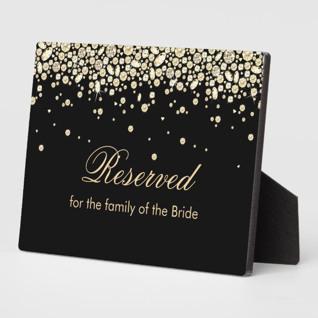 Black and Gold Diamond Juwelen Fotoplatte (Seite)