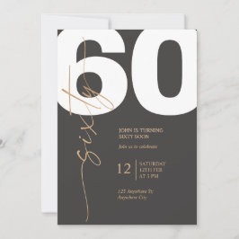 Black and Gold Elegant 60th Birthday Einladung