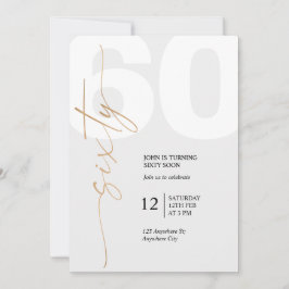 Black and Gold Elegant 60th Birthday Einladung