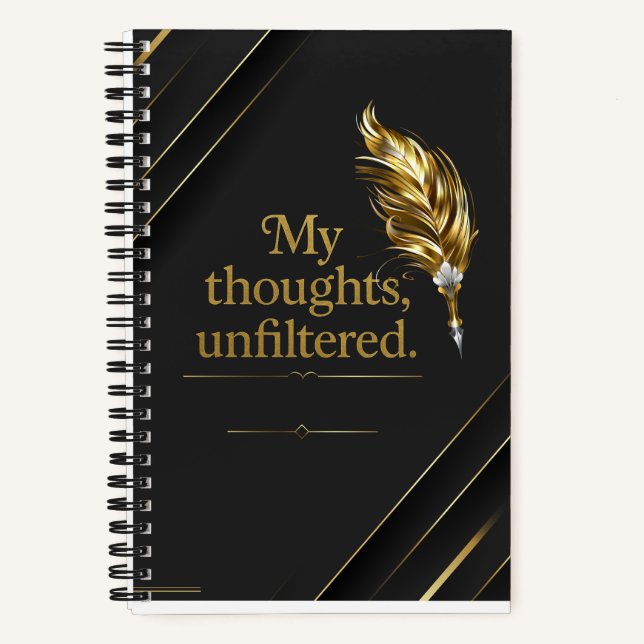Black and Gold elegant  Spiral Notebook. Notizbuch (Vorderseite)