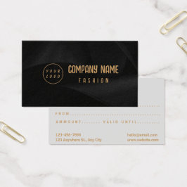 Black and Gold elegante Geschenkkarte